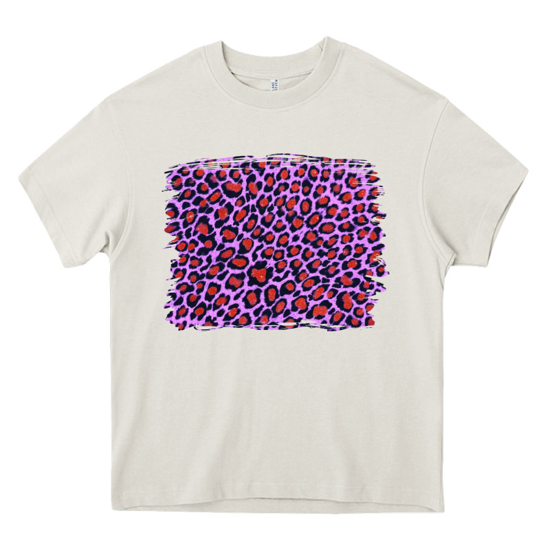 Lilac Leopard With Red Glitter Heavy Core Tee by Artiststas | Teevron