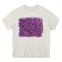 Cream lilac leopard with red glitter Heavy Core Tee - Artiststas