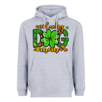 Heather Grey One lucky dog mom St. Patrick's Heavyweight Hoodie - OliviaCreatesArt