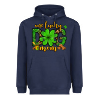 Navy One lucky dog mom St. Patrick's Heavyweight Hoodie - OliviaCreatesArt