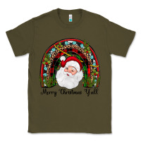 Army Green merry christmas y'all rainbow Classic Tee - JahusDesignShop