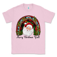 Bubblegum Pink merry christmas y'all rainbow Classic Tee - JahusDesignShop