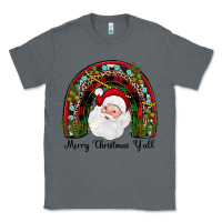 Charcoal Heather merry christmas y'all rainbow Classic Tee - JahusDesignShop