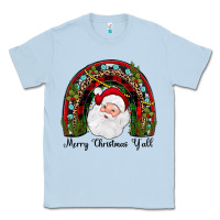 Dusty Blue merry christmas y'all rainbow Classic Tee - JahusDesignShop