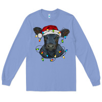 Colony Blue christmas baby black angus calf with lights Long Sleeve Tee - RanaPortraitStore