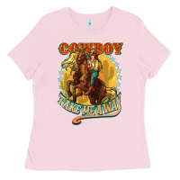 Bubblegum Pink cowboy take me away Ladies Tee - NancyCooperArtShop