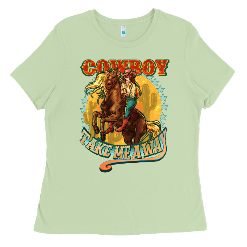 Cowboy Take Me Away Ladies Tee by NancyCooperArtShop | Teevron
