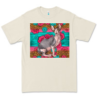 Bone Pink Glitter And Roses Sphynx Cat Premium Tee - LillyAllenDesigns