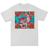 Dove Grey Pink Glitter And Roses Sphynx Cat Premium Tee - LillyAllenDesigns