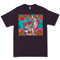 Plum Pink Glitter And Roses Sphynx Cat Premium Tee - LillyAllenDesigns