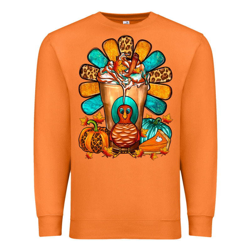 Thanksgiving Cold Drink Frappe Premium Sweatshirt by FaDigitalArtStudio | Teevron