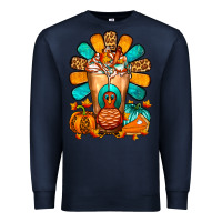 Navy Thanksgiving Cold Drink Frappe Premium Sweatshirt - FaDigitalArtStudio
