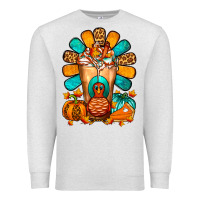 Oatmeal Heather Thanksgiving Cold Drink Frappe Premium Sweatshirt - FaDigitalArtStudio
