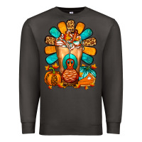Smoke Thanksgiving Cold Drink Frappe Premium Sweatshirt - FaDigitalArtStudio