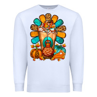 White Thanksgiving Cold Drink Frappe Premium Sweatshirt - FaDigitalArtStudio