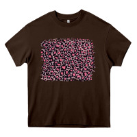 Chocolate Brown pink leopard with pink glitter Heavy Core Tee - Artiststas