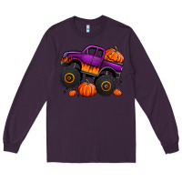 Plum halloween jack o lantern monster truck Long Sleeve Tee - Jasminsmagicworld