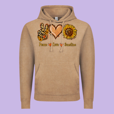 Peace Love Sunshine Vintage Hoodie Designed By Jasminsmagicworld