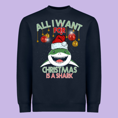 All I Want For Christmas Is A Shark Heavyweight Sweatshirt Designed By Bettercallsaul