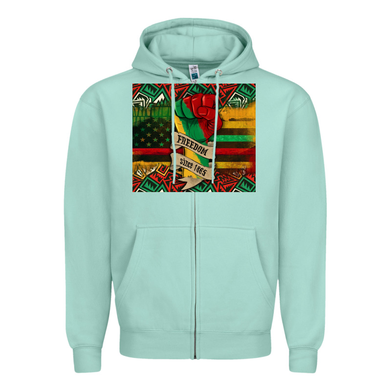 Juneteenth Freedom Since 1865 Zipper Hoodie by CowGirlArtShop | Teevron