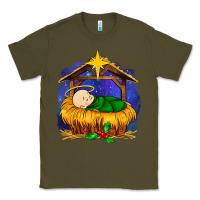 Army Green baby jesus Classic Tee - MaliasSmallBusiness