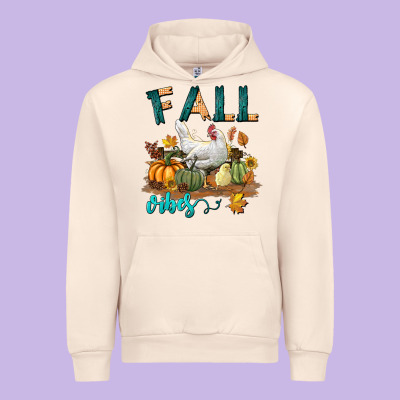 Fall Vibes Chicken Urban Hoodie Designed By Lillyallendesigns