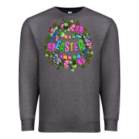 Charcoal Heather Easter Day Flower Easter Premium Sweatshirt - OliviaCreatesArt