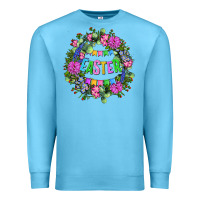 Ocean Blue Easter Day Flower Easter Premium Sweatshirt - OliviaCreatesArt