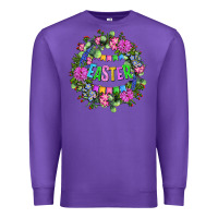 Purple Easter Day Flower Easter Premium Sweatshirt - OliviaCreatesArt