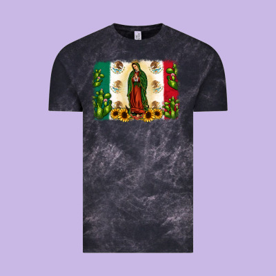 Mexican Flag Our Lady Of Guadalupe Vintage Tee Designed By Jahusdesignshop