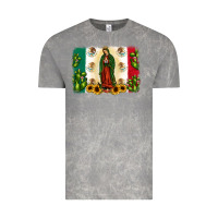 Cloud Rock mexican flag our lady of guadalupe Vintage Tee - JahusDesignShop