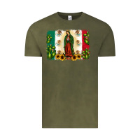 Vintage Olive mexican flag our lady of guadalupe Vintage Tee - JahusDesignShop