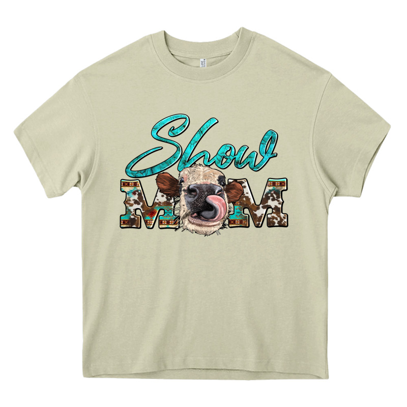 Show Mom Aztec Cowhide Heifer Heavy Core Tee by Artiststas | Teevron