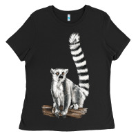 Black Ringtail Cat Ladies Tee - LillyAllenDesigns