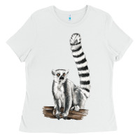 White Ringtail Cat Ladies Tee - LillyAllenDesigns