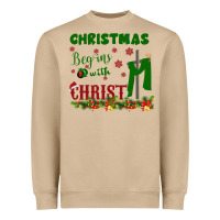 Mushroom Christmas Begins With Christ Heavyweight Sweatshirt - Bettercallsaul