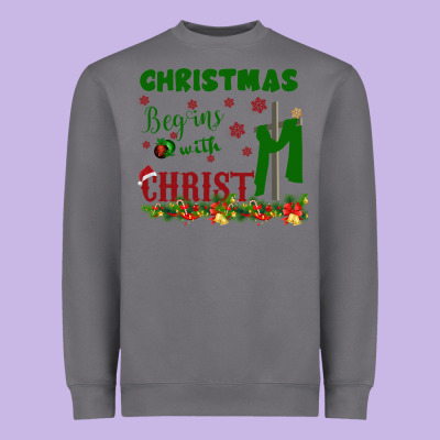 Christmas Begins With Christ Heavyweight Sweatshirt Designed By Bettercallsaul