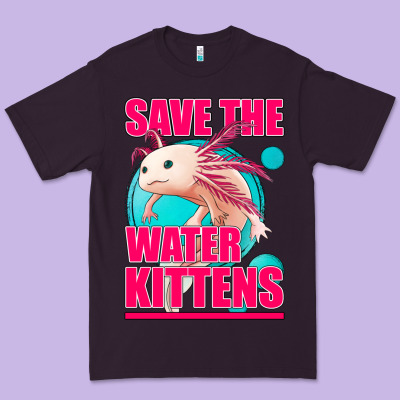 Save The Water Kittens Axolotl Premium Tee Designed By Jasminsmagicworld