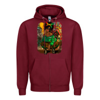 Burgundy juneteenth black woman fashion girl Zipper Hoodie - CowGirlArtShop