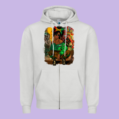 Juneteenth Black Woman Fashion Girl Zipper Hoodie Designed By Cowgirlartshop