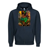 Navy juneteenth black woman fashion girl Zipper Hoodie - CowGirlArtShop