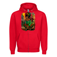 Red juneteenth black woman fashion girl Zipper Hoodie - CowGirlArtShop