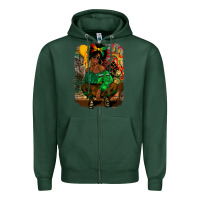 Sports Green juneteenth black woman fashion girl Zipper Hoodie - CowGirlArtShop