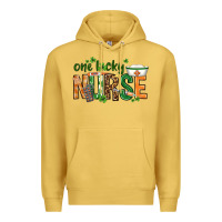 Antique Gold One lucky Nurse with elements St. Patricks Day Premium Hoodie - HowdyJamesFarm