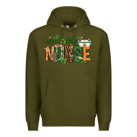 Army Green One lucky Nurse with elements St. Patricks Day Premium Hoodie - HowdyJamesFarm