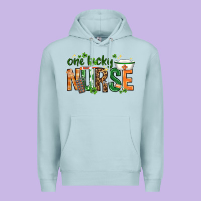 One Lucky Nurse With Elements St. Patricks Day Premium Hoodie Designed By Howdyjamesfarm