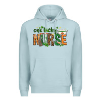Blue Mist One lucky Nurse with elements St. Patricks Day Premium Hoodie - HowdyJamesFarm