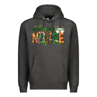 Charcoal Heather One lucky Nurse with elements St. Patricks Day Premium Hoodie - HowdyJamesFarm