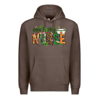 Coffee One lucky Nurse with elements St. Patricks Day Premium Hoodie - HowdyJamesFarm