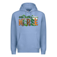 Colony Blue One lucky Nurse with elements St. Patricks Day Premium Hoodie - HowdyJamesFarm